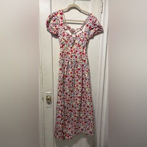 ASOS Floral Maxi Dress - Red and White
